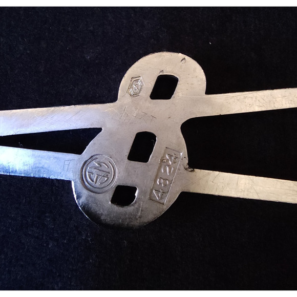 Vintage Rare Ford Auto Deluxe Standard V8 Circa 1939 RH Hood Chrome Emblem 4824 - Picture 3 of 3